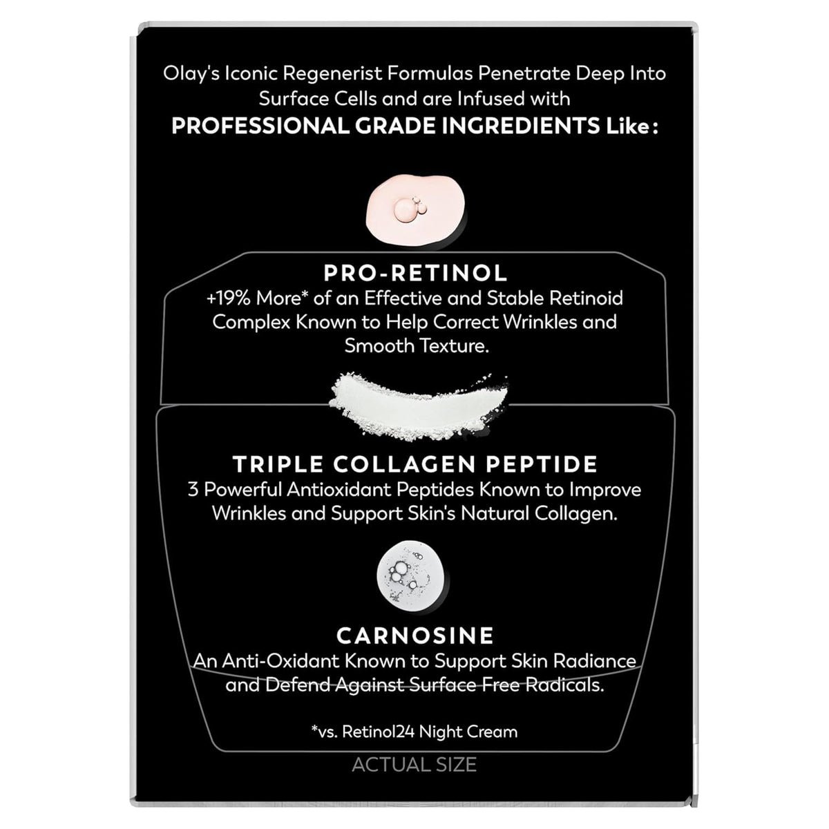 Olay Retinol Night Cream for Women, MAX, Anti-Aging Face Mousturizer, Fragrance-Free, Non Greasy - Anti-Wrinkle, Smooth Fine Lines, Hydrating Skin Care - Triple Collagen Cream, Niacinamide, 1.7oz