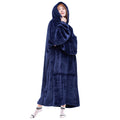 Waitu Wearable Blanket Sweatshirt Gifts for Women and Men, Warm and Cozy Giant Blanket Hoodie, Thick Flannel Hooded Blanket with Sleeves and Giant Pocket - Dark Gray