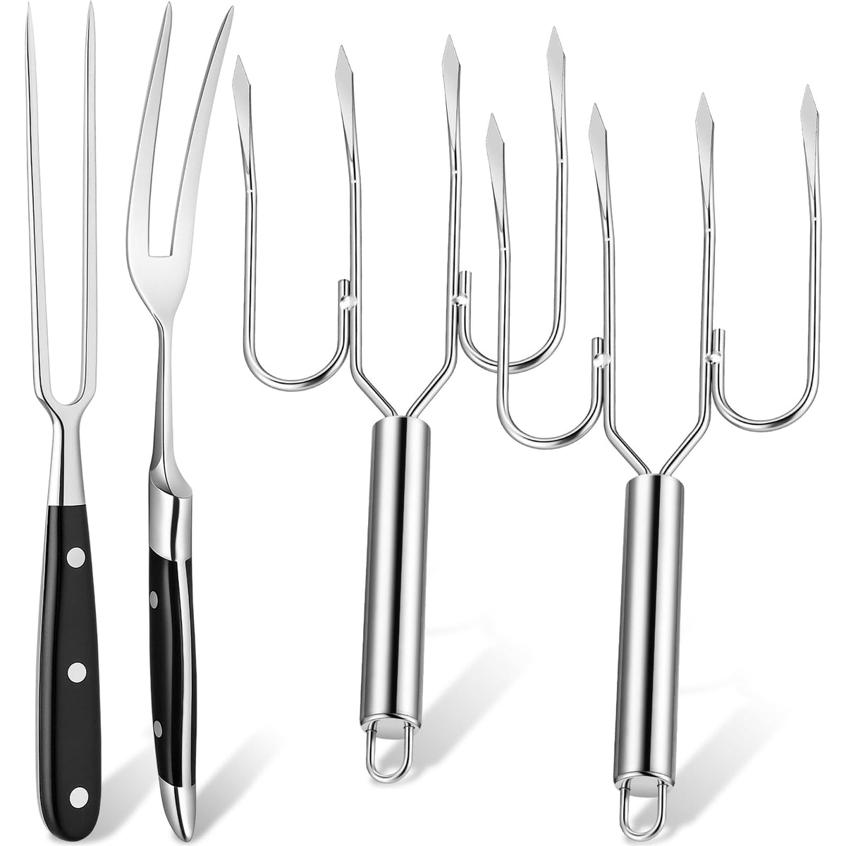 Sieral 4 Pcs Turkey Lifter Forks Meat Claws, Wooden, Classic