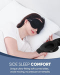 MZOO Luxury Sleep Mask for Women Men Patented Light Blocking Design | Zero Eye Pressure, 3D Contoured Sleeping Mask for Side Sleeper, Breathable, Adjustable, for Travel, Black