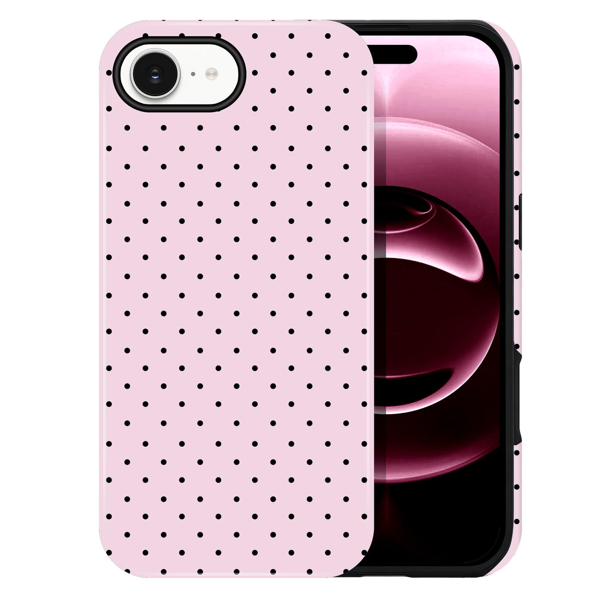 Polka Dot Pattern Phone Case for iPhone 13/14 6.1", Wine