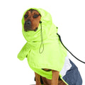 Spark Paws Dog Raincoat, Waterproof Windproof Rain Jacket, for Small Medium Large Extra Large Dogs, Reflective Breathable Full-Body Coverage Dry Suit - Neon White Navy Blue, 2XL