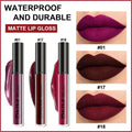 evpct 3Pcs Dark Red Purple Plum Matte Liquid Lipstick Sets for Women Matte Lip Stain Long Lasting Waterproof, Burgundy Blood Blue Red lipstick, Black Cherry Maroon Gothic 24 Hours Magic Lipsticks