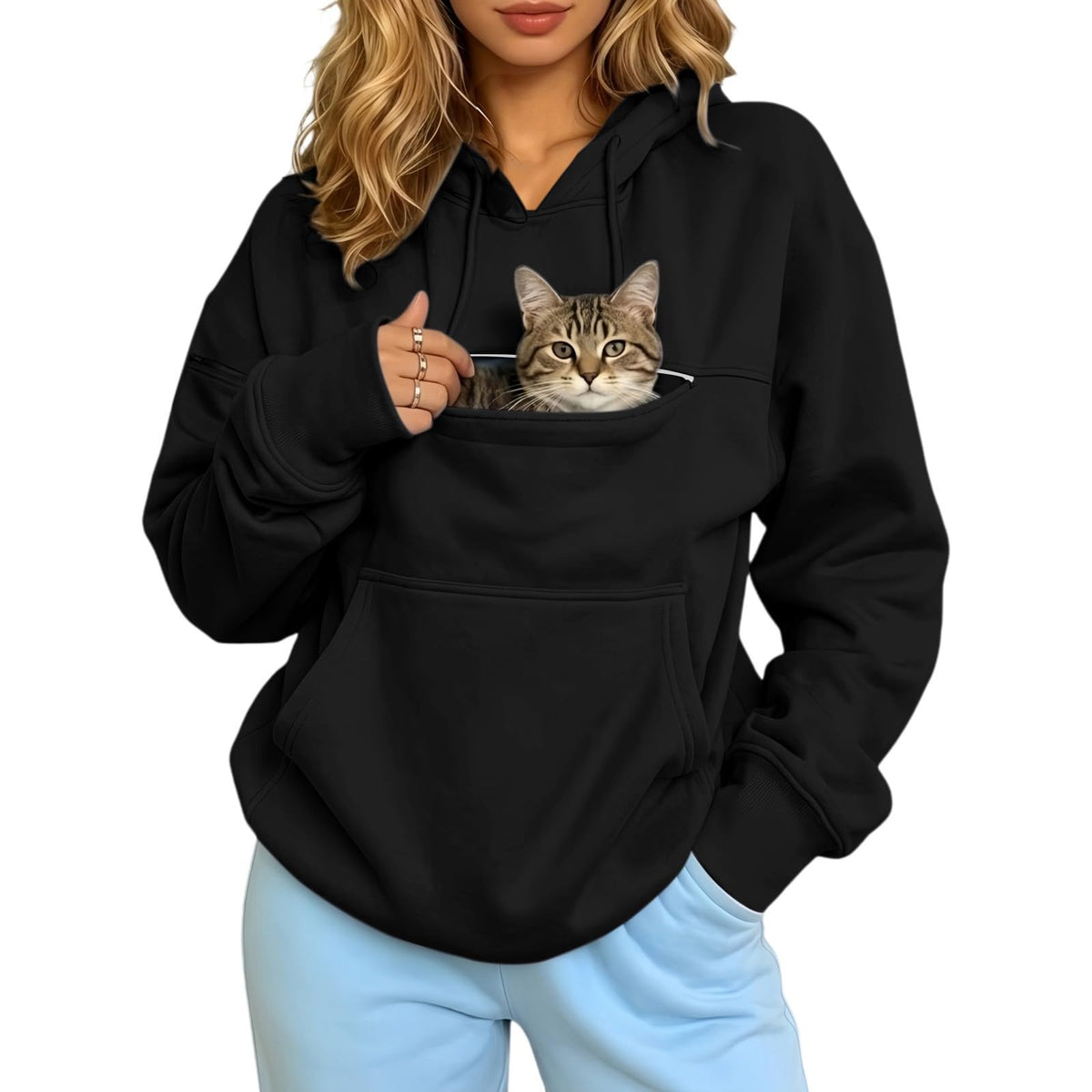 Pet Pouch Hoodie Cat Carrier Hoodies Dog Sweatshirts With Zipper Pockets