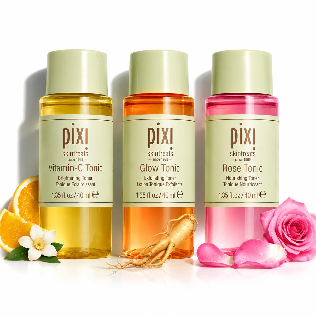Pixi Glow Tonic Exfoliating Face Toner with 5% Glycolic Acid, Ginseng and Aloe Vera, Alcohol-Free Pore-Refining Toner for Radiant Skin, 8.5 fl oz / 250 ml