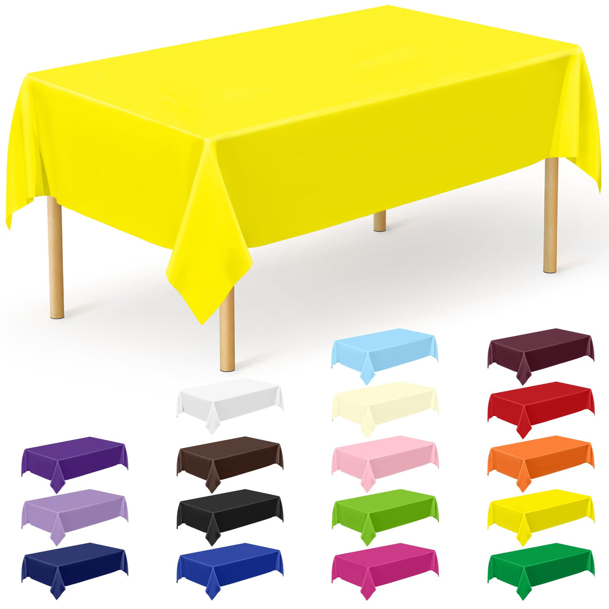 3 Pack Thanksgiving Tablecloths, 108" x 54" Disposable Turkey Table Cloth