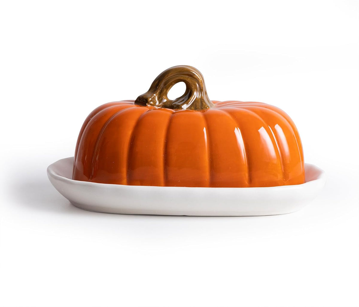 Pumpkin Butter Dish with Lid for Countertop Pumpkin Fall Kitchen Decor