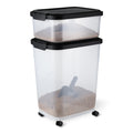 Amazon Basics Pet Food Storage Container with Rolling Wheels, BPA-Free, Detachable Scoop, 50lbs Capacity