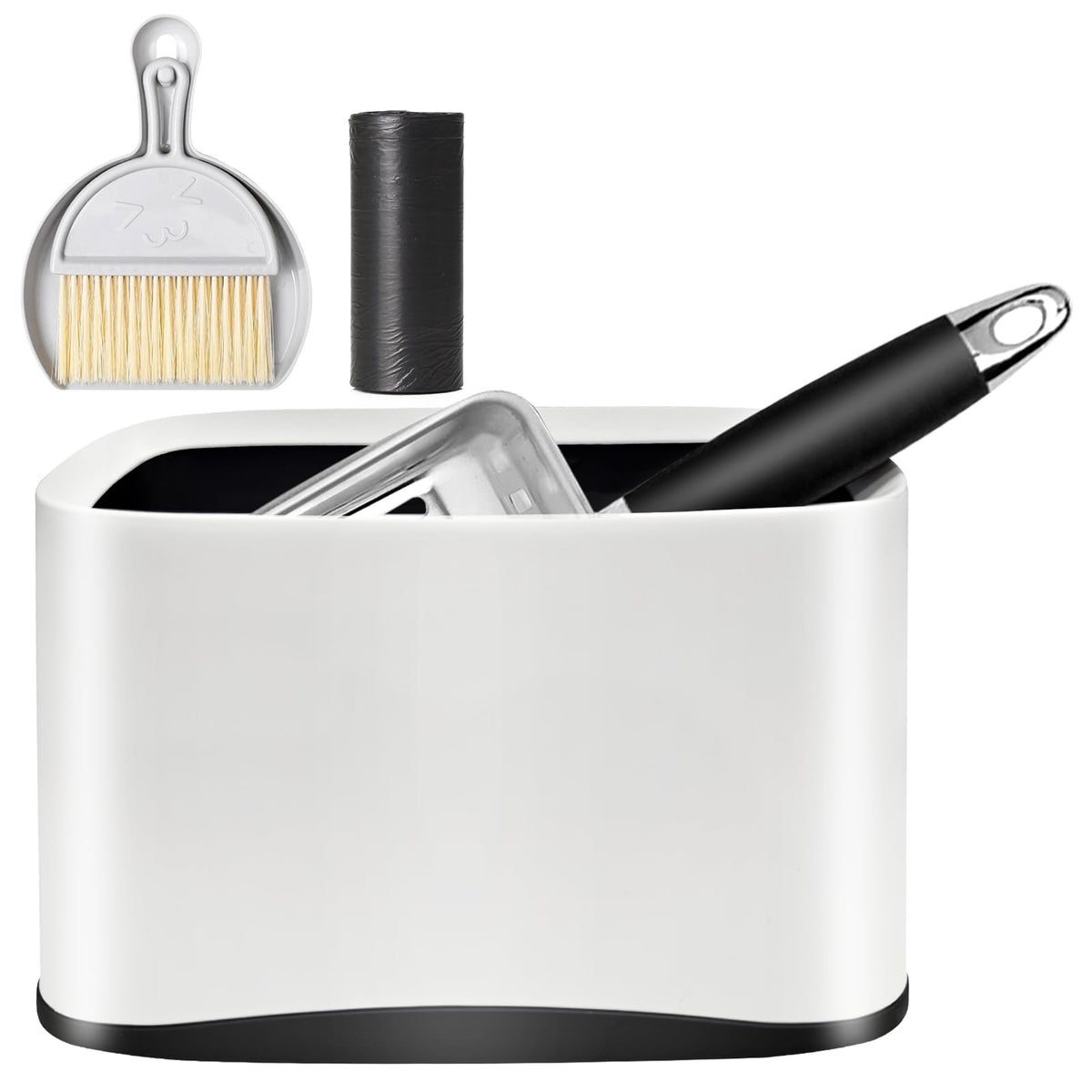 Cat Litter Scoop - Stainless Steel Metal Cat Litter Scoop-Kitty Metal Scooper-Sturdy Mesh Scooper - Mesh Shovel-Easy to Clean - Suitable for Cat Litter Box - Light Black