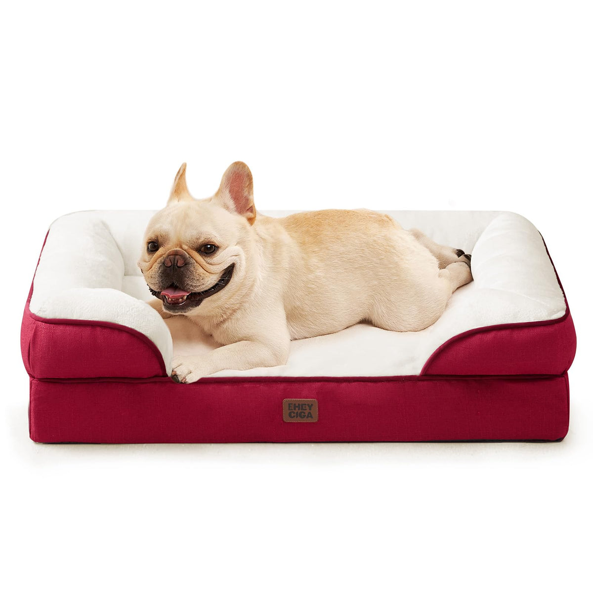EHEYCIGA Orthopedic Dog Beds Large Sized Dog, Waterproof Memory Foam Pet Bed with Sides, Non-Slip Bottom Large Pet Bed with Washable Removable Cover, Grey