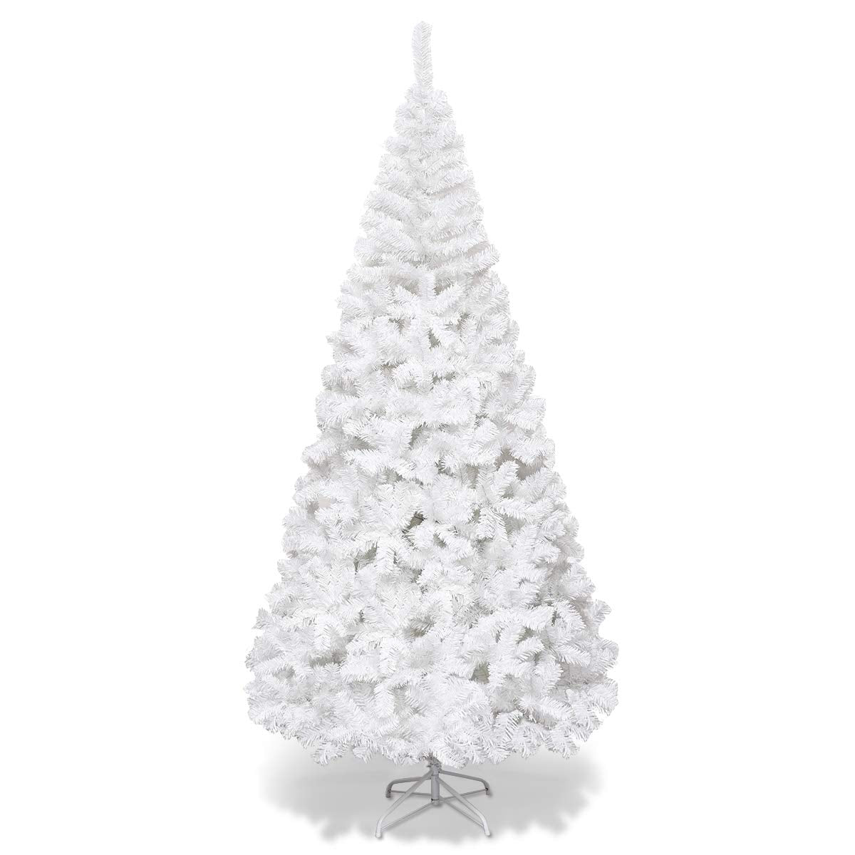 Goplus 6ft Sliver Artificial Christmas Tree with Electroplated Technolog