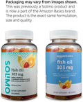Amazon Basics Fish Oil 303 mg, Soft Chew Gummies, Lemon, Orange & Strawberry-Banana Flavors, 90 Count, EPA and DHA Omega-3 Fatty Acids (Previously Solimo)