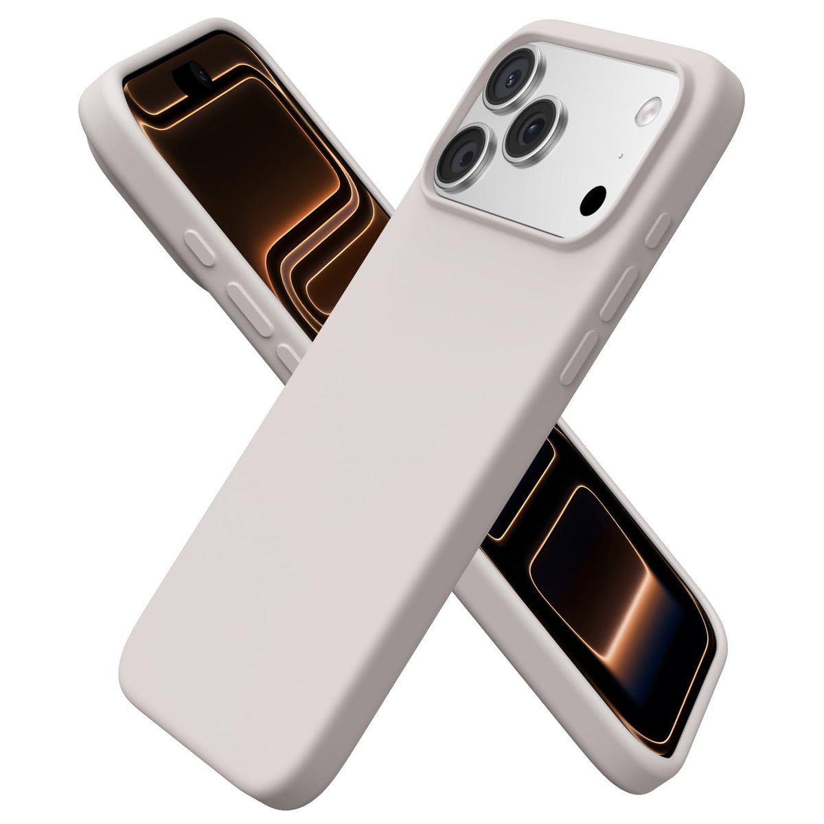 ORNARTO for iPhone 17 Pro Max Case, Liquid Silicone, Chalk Pink