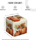Pumpkins Fall Tissue Box Cover Autumn Leaves Square Leather Tissue Case Holder Facial Paper Organizer Decorative for Tabletop Night Stands Desk Bathroom Kitchen Car Office Home Decor