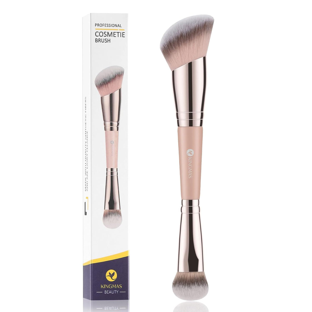 KINGMAS Foundation Brush, Dual-Ended Angled Concealer Makeup Brush