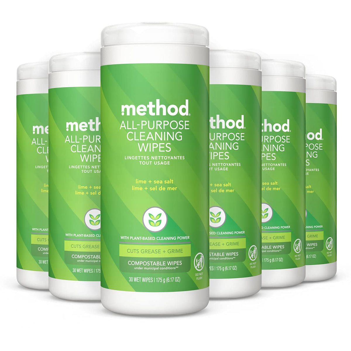 Method All-Purpose Cleaning Wipes, Pink Grapefruit, Multi-Surface, Compostable, 70 Count (Pack of 1)