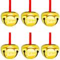FOIMAS 12pcs 1.6 Inch Believe Bell Ornament Metal Christmas Sleigh Bells with Red Ribbon for Christmas Tree Holiday Decoration,Silver
