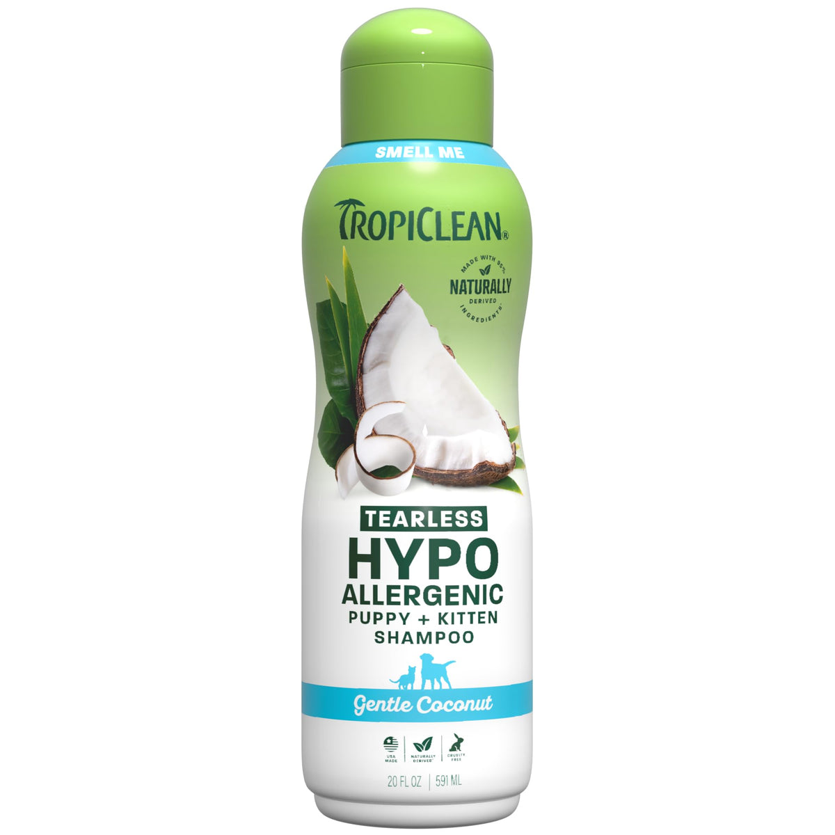 TropiClean 2-in-1 Dog Shampoo and Conditioner, Moisturizing Dog Detangler, Puppy Safe, Made in the USA, Papaya Scent, Cat & Kitten Safe, 20oz.