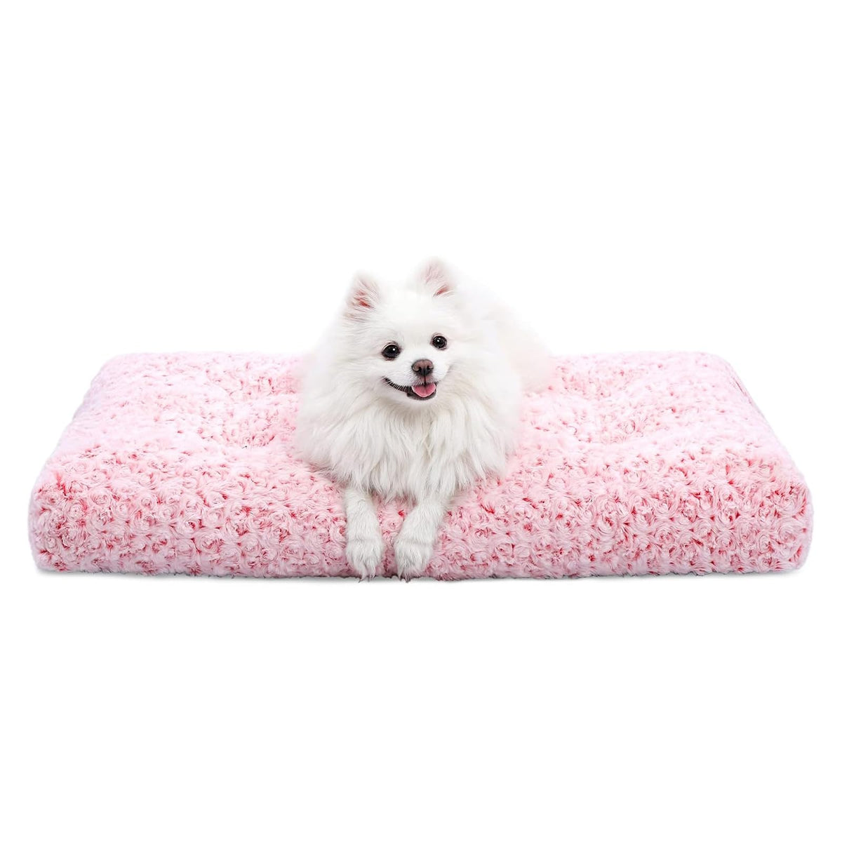 KSIIA Washable Dog Bed Deluxe Plush Dog Crate Beds Comfy Kennel Pad Anti-Slip Pet Sleeping Mat for Large, Jumbo, Medium, Small Dogs Breeds, 41" x 27", Gray