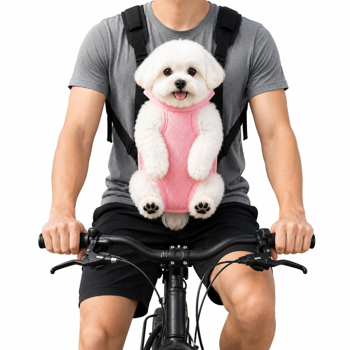 Inspack Dog Backpack Carrier/Cat Carrier, Adjustable Pet Front Carriers Travel Bag for Puppy Medium Dogs, Legs Out, Soft Ventilated Doggie Chest Carry Backpacks for Hiking/Camping, 2.5-4 lbs, Pink