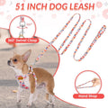 SlowTon No Pull Dog Harness with Leash for Small Medium Dogs, Flower XXS