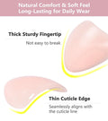 Artquee Press on Nails Short Soft Pink Almond False Tips Glossy Reusable Fake Stick on Nails Kit for Women - 32 Pcs 16 Sizes