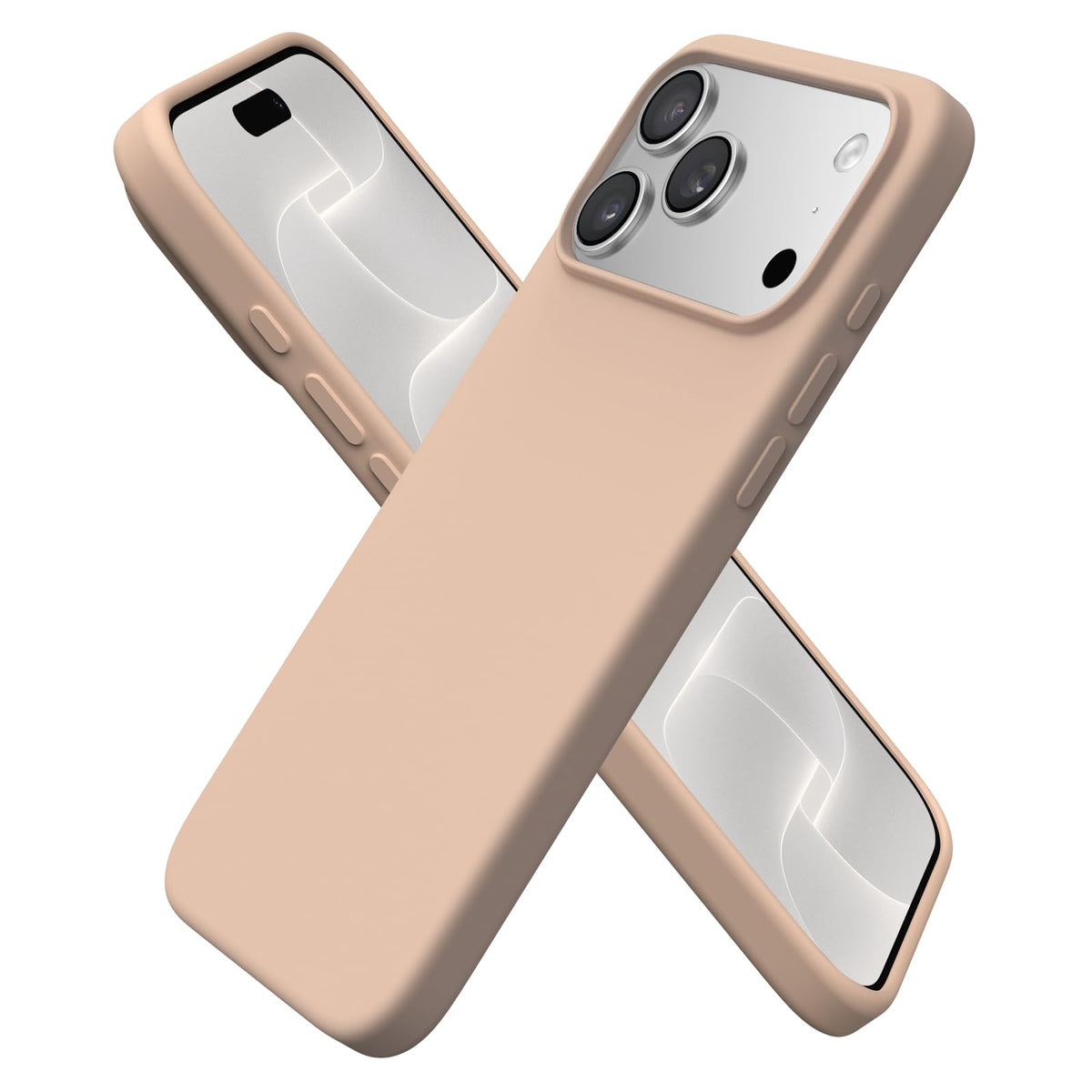 ORNARTO for iPhone 18 Pro Max Case, Liquid Silicone, Chalk Pink