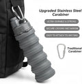 Collapsible Water Bottles Travel water bottle Sports Portable Sport Water Bottle Reusable Water Bottles comes with mountaineering Buckle 500ml silicone Water-proof camping water bottle
