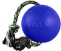 Jolly Pets Romp-n-Roll Rope and Ball Dog Toy, 6 Inches/Medium, Blueberry, Model Number: 606 BB, All Breed Sizes