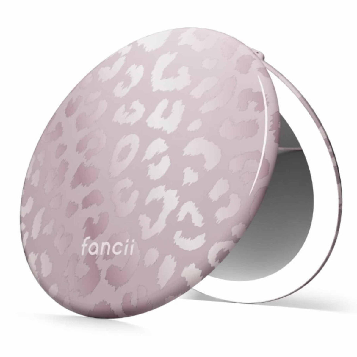Fancii Taylor LED Lighted Travel Makeup Mirror, Rechargeable with 10x/1x Magnifying & 3 Light Settings - Compact, Portable, Large 5” Wide Hand Mirror for Handbag and Purses (Black)