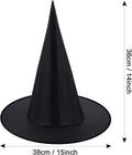 SATINIOR 2 Packs Halloween Witch Hats for Aldults Black Witch Hat Women