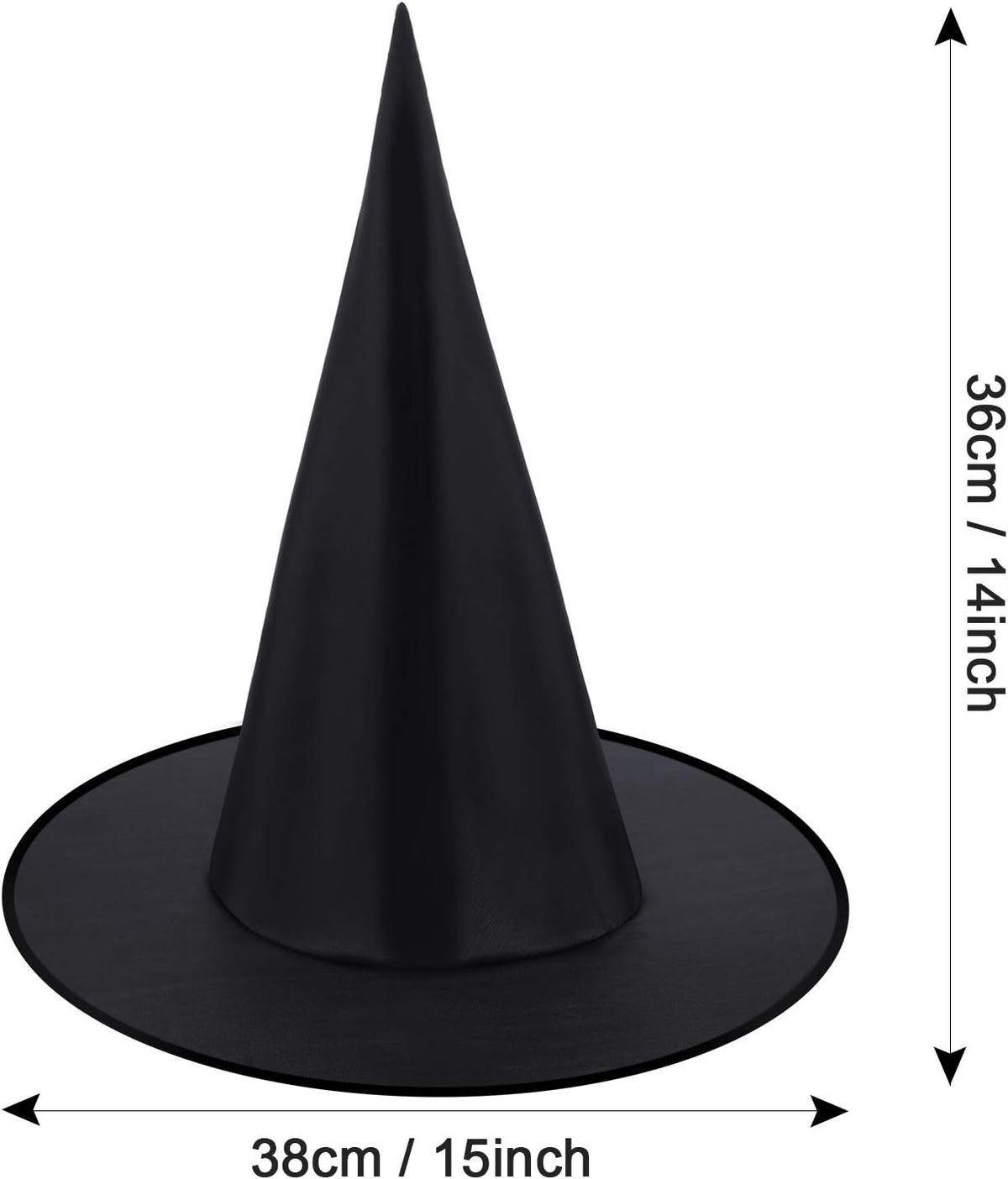 SATINIOR 2 Packs Halloween Witch Hats for Aldults Black Witch Hat Women