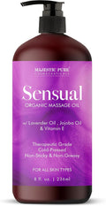 Majestic Pure Firming Body Massage Oil- Helps Smooth the Appearance of Cellulite & Improve Skin Texture- Natural Oils with Collagen- Refreshing Aromatherapy Body Oil for Legs & Full Body - 8 fl oz