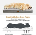 BFPETHOME Outdoor Dog Beds for Large Dogs, Waterproof Dog Bed for Medium, Large, Extra Large Dogs, Orthopedic Pet Bed with Removable Washable Cover, Egg Crate Foam Pet Bed Mat. (36 x 27 in, Grey)