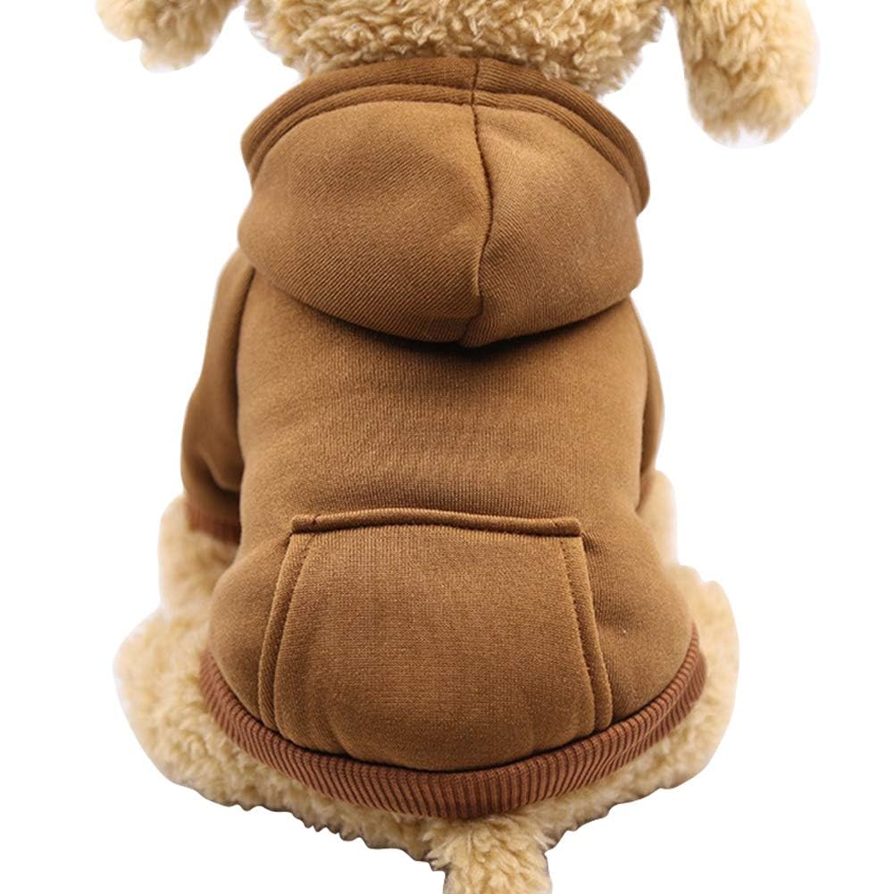 Soft Dog Hoodies for Small Dogs, Warm Fleece Puppy Clothes with Pocket