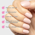 Olive & June Super Stick Press-On Nails, Gelato Pink, Short, Round | No glue needed; 32 non-toxic tab nails in 16 sizes, easy on-off, non-damaging, 7-day wear; salon-quality mani at home