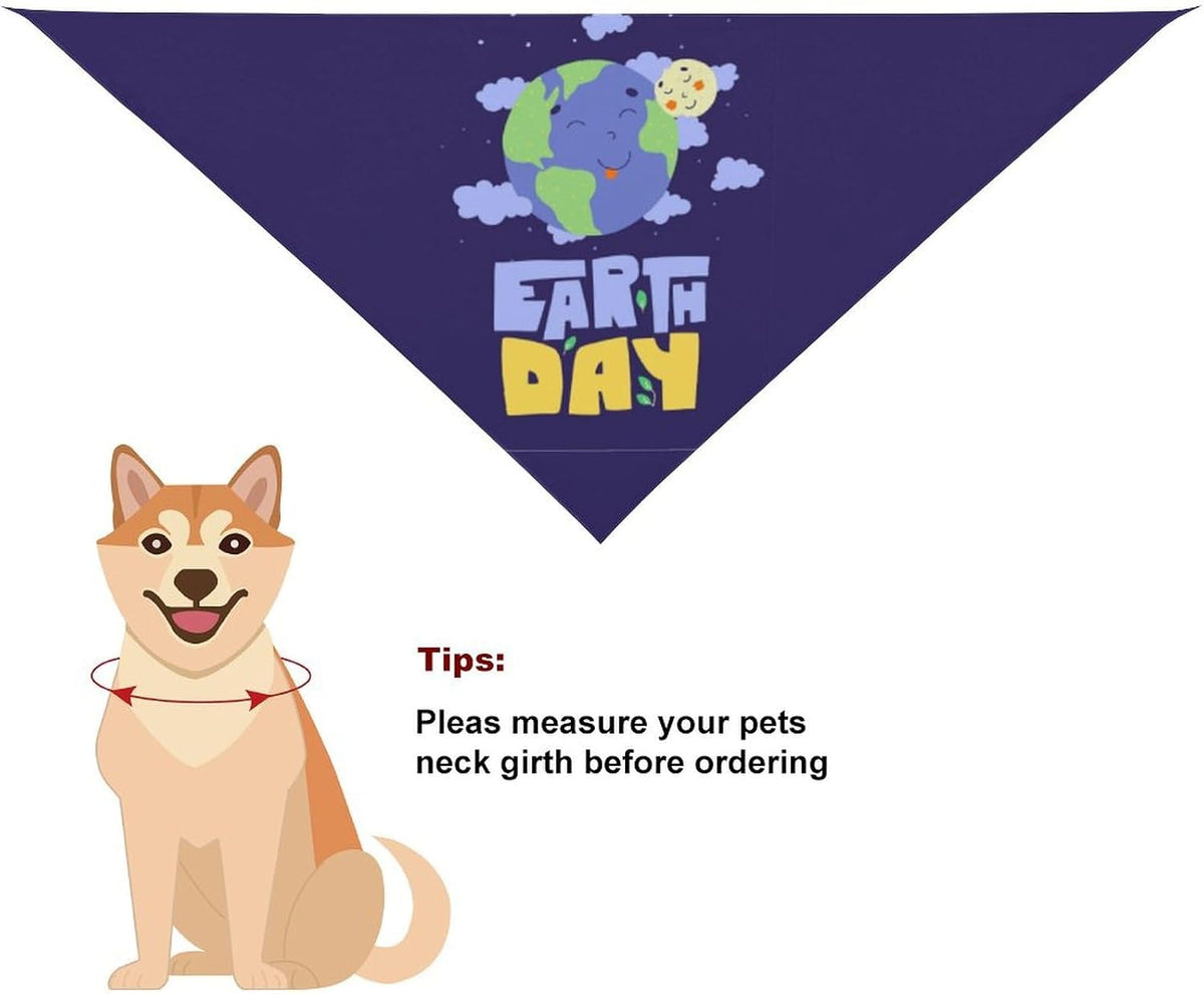 Earth Day Pet Scarf Adjustable Bandanas Neckerchief for Dogs Costume Decor