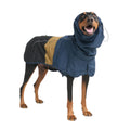 Spark Paws Dog Raincoat, Waterproof Windproof Rain Jacket, for Small Medium Large Extra Large Dogs, Reflective Breathable Full-Body Coverage Dry Suit - Neon White Navy Blue, 2XL