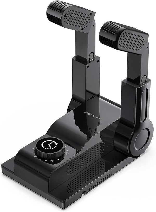 FORLIM Shoe & Boot Dryer for Work Boots, Forced Air, 2-Hour Timer, Black