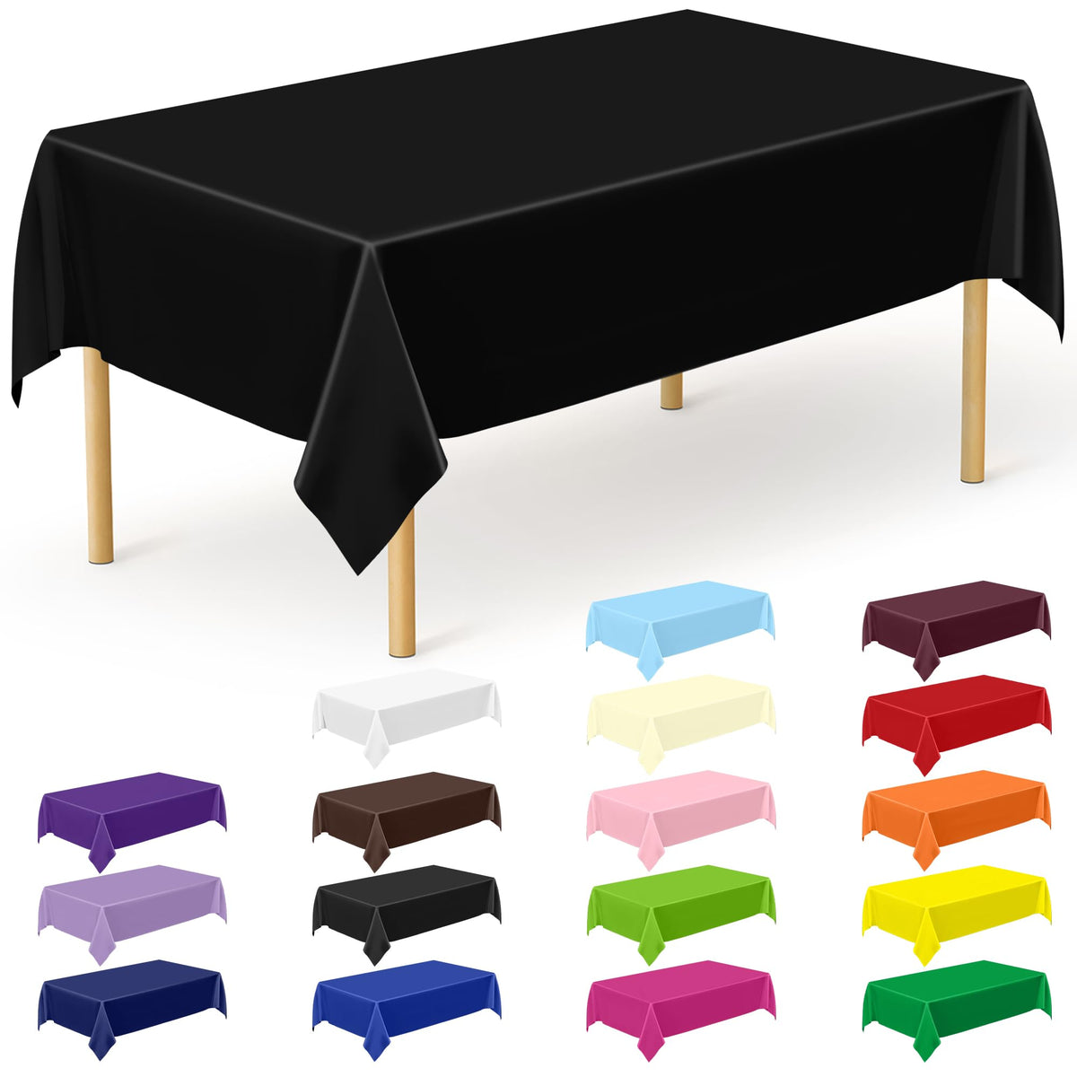 3 Pack Thanksgiving Tablecloths, 108" x 54" Disposable Turkey Table Cloth