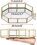 Hipiwe Mirror Glass Vanity Tray - Gold Ornate Makeup Organizer Perfume Tray