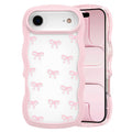 QLTYPRI Bow Case for iPhone 13/iPhone 14 Wavy Fame, Pink