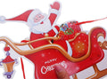 9 PCS Christmas Paper Banners Flags Santa and Reindeers Bunting Garlands for Door Wall Window Hanging Decoration Christmas Party Favor Supplies