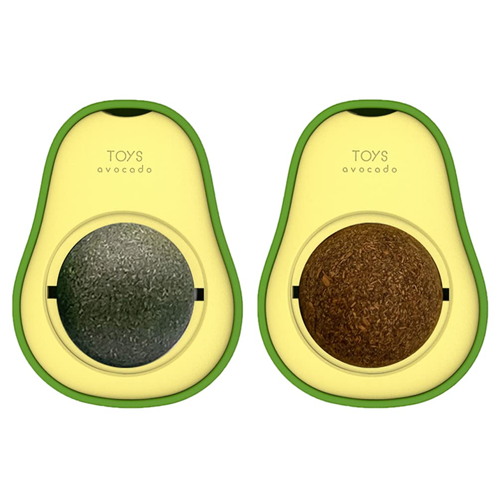 Avocado Catnip Wall Ball Cat Toys Catnip, 2PCS Cute Avocado Shape Catnip