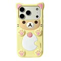 Case for iPhone 11 with Strap Lanyard Keychain Cute Bear Cookie Kawaii Funny Soft Silicone Shockproof Protective Cover for Women Girls