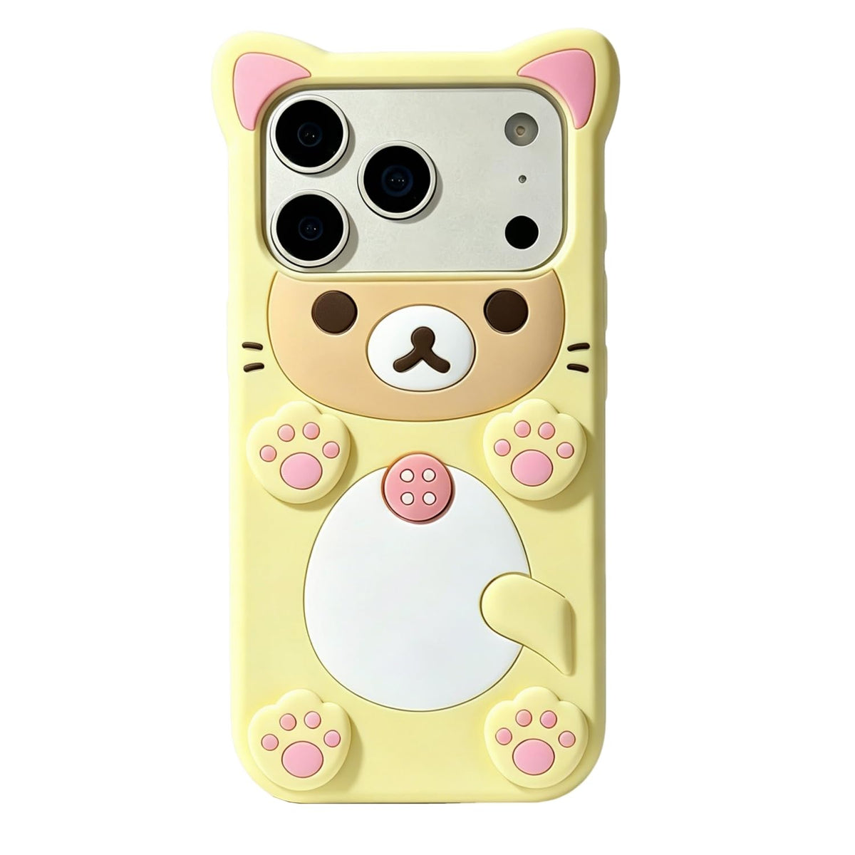 Case for iPhone 11 with Strap Lanyard Keychain Cute Bear Cookie Kawaii Funny Soft Silicone Shockproof Protective Cover for Women Girls