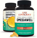 Live Conscious OmegaWell Omega 3 Fish Oil - 2000mg Capsules: Heart, Brain, & Joint Support - 800 mg EPA 600 mg DHA - Sustainably Sourced - Softgels - 30 Day Supply