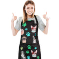 Dog Grooming Waterproof Apron with 2 Pockets, Cute Animals Puppy Dog Pets Apron