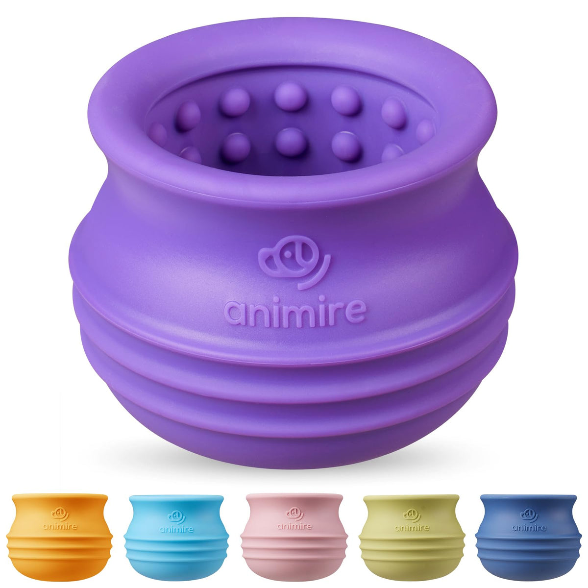 Treat Dispensing Dog Toy, Long-Lasting Interactive Puzzle Toys for Dogs, Stuffable Dog Enrichment Frozen Lick Treat Toy for Boredom, BPA Free Silicone Fetch Catch Chew Toy (Dark Blue,S)