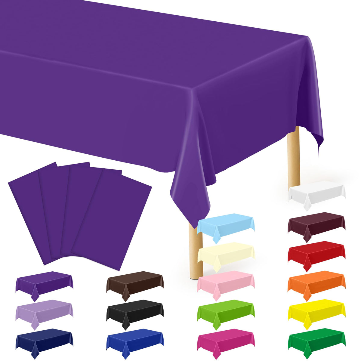 3 Pack Thanksgiving Tablecloths, 108" x 54" Disposable Turkey Table Cloth